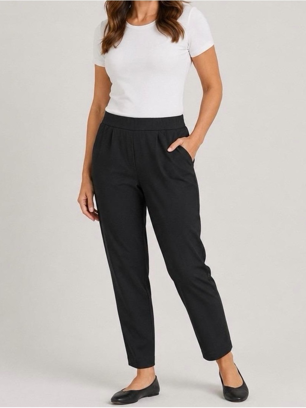 J.Jill Lightweight Black Pull-On Pants — Patch Pockets — Size XS